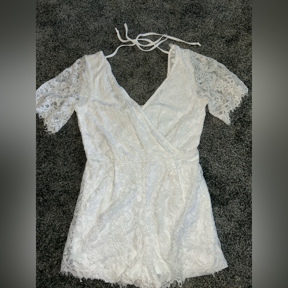 White lace romper